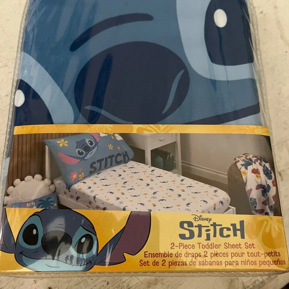 New Disney S is For Stitch Toddler Bedding Sheet Set & Pillowcase Lilo